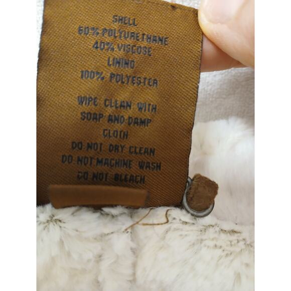 JouJou Faux Suede Shearling Waterfall Cardigan Jacket Size L Brown Boho Western - Picture 16 of 16